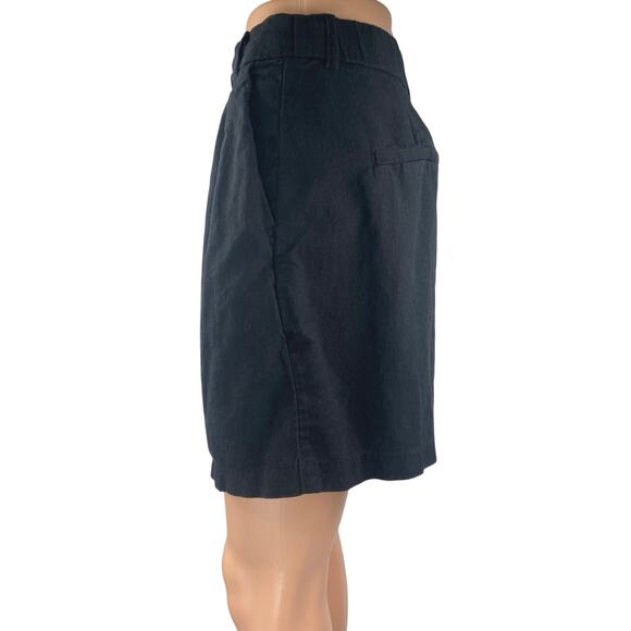 Abercrombie & Fitch Women's Black Pleated High Waist Wide Leg Bermuda Shorts S - Picture 2 of 5